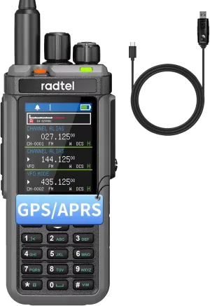 Radtel RT-880G GPS APRS Ham Radio 10W Walkie Talkie Portable CB Radio 1024 Channels HF SSB Rx with Cross-Band Repeater, 2.4 Inch Color Display, 2400mAh Rechargeable Battery,