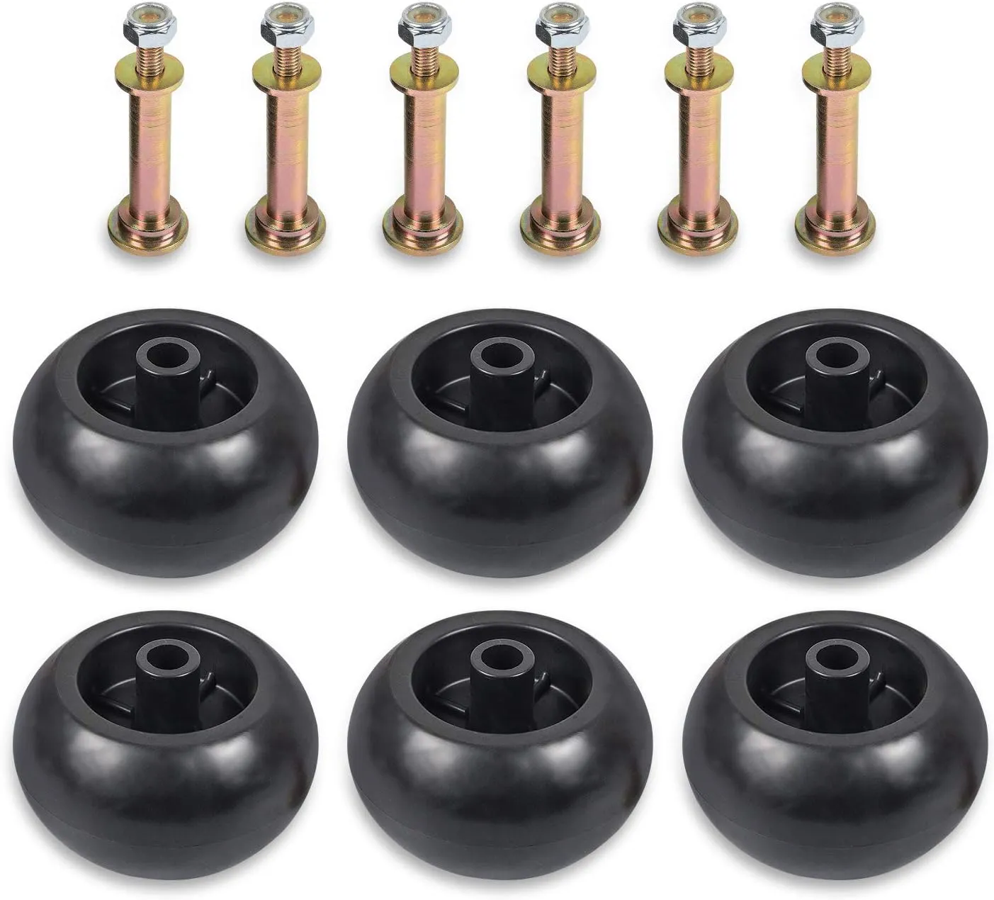 RANSOTO 6 Lawn Mower Deck Wheel Kit Compatible with Exmark Toro Lawn-Boy 1-603299 68-2730 Bad Boy 022-5234-98 WORLDLAWN 5201081 Bore 5/8" (6 Packs)