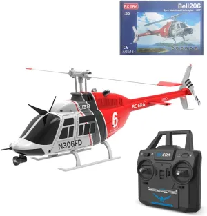 RC Helicopter for Adults C138 RC Helicopter with Optical Flow RC Aircraft Single Blade Flybarless Aircraft Easy to Control for Beginners (RTF Version/Red,White)