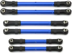 RC Upgrade Parts for Traxxas for Slash for Hoss for Rustler for Stampede 4x4 1/10 RC Car Metal Turnbuckles Pull Rod Link Rod Steering Rod Set Upgrade Parts(Blue)