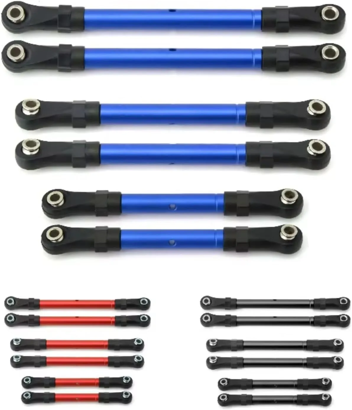 RC Upgrade Parts for Traxxas for Slash for Hoss for Rustler for Stampede 4x4 1/10 RC Car Metal Turnbuckles Pull Rod Link Rod Steering Rod Set Upgrade Parts(Blue)