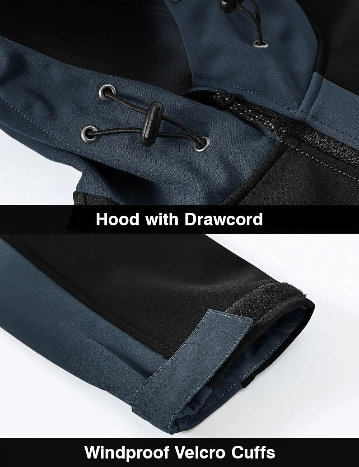 Rdruko Men's Soft Shell Jacket Fleece Lined Waterproof Lightweight Hiking Hooded Winter Jacket
