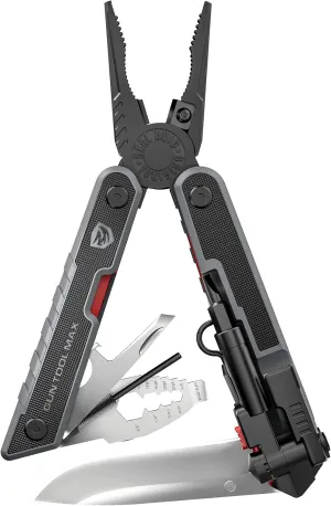 Real Avid Gun Tool Max, 37-in-1 Multitool for Gunsmithing, Includes Pliers, Wire Cutters, Knife Blade, Universal Choke Wrench, Bits, Wrenches & Sheath, Perfect EDC Tool for Hunting & Gun Owners black