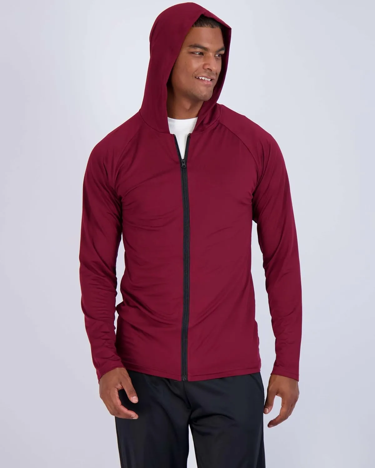 Real Essentials 3 Pack: Mens Dry-Fit Long Sleeve Full Zip Hoodie & Jacket- Athletic Running Jacket (Available in Big & Tall)