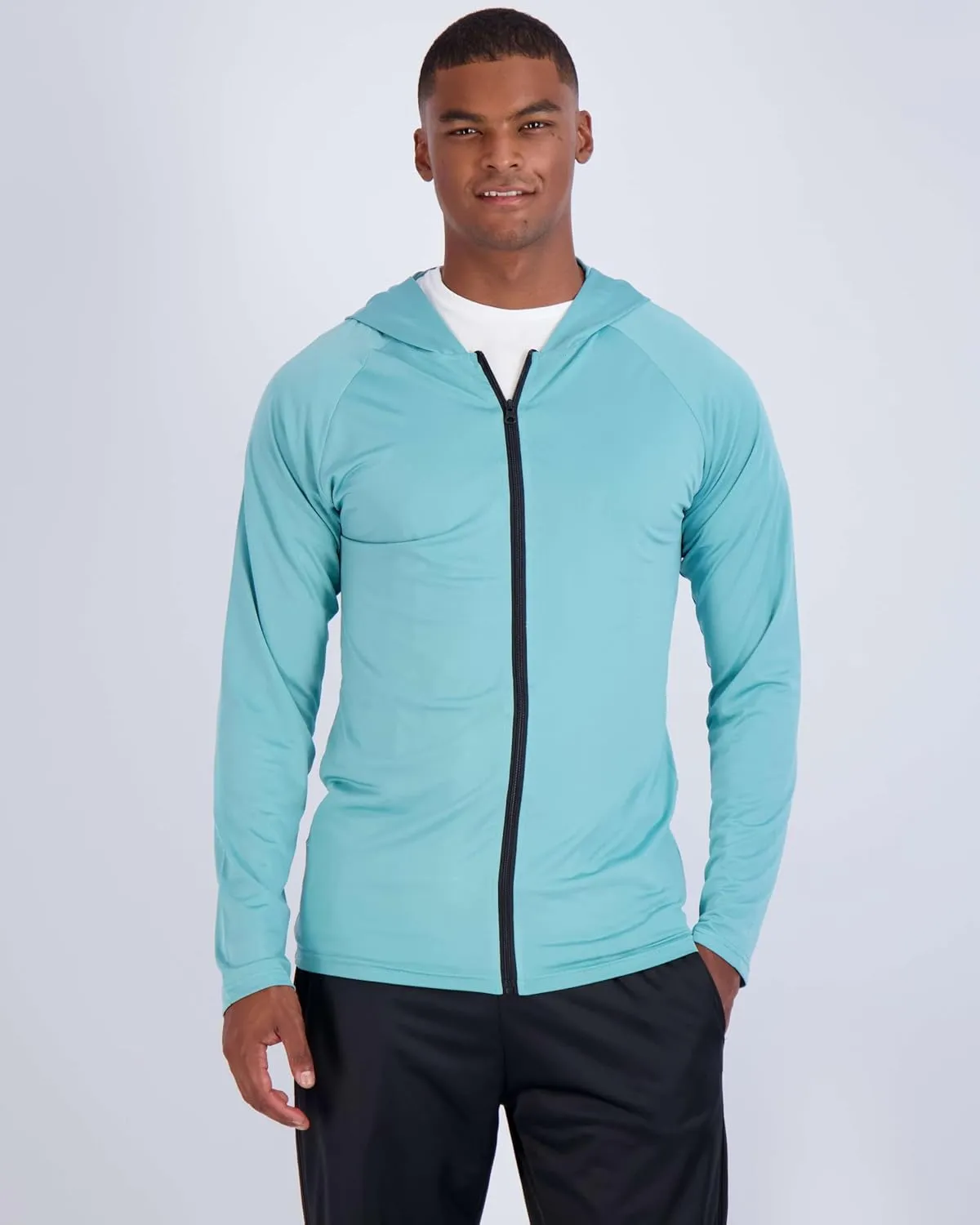 Real Essentials 3 Pack: Mens Dry-Fit Long Sleeve Full Zip Hoodie & Jacket- Athletic Running Jacket (Available in Big & Tall)