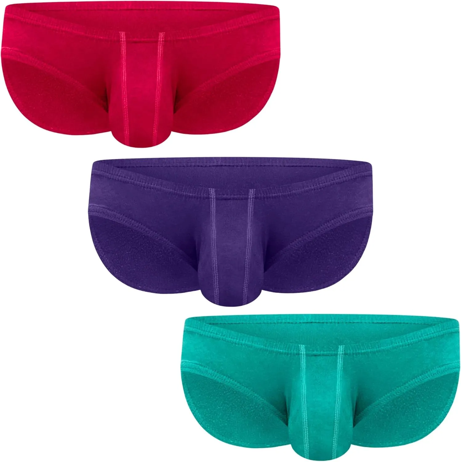 Real Men Ares-Accent Low-Rise Pouch Bikini Brief – 1, 3, 6 Pack with Size ABCD Pouch XS - 5XL
