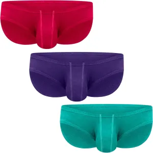 Real Men Ares-Accent Low-Rise Pouch Bikini Brief – 1, 3, 6 Pack with Size ABCD Pouch XS - 5XL