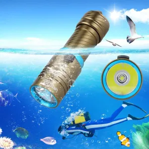 Real Underwater 100m XM-L2 LED 1000 LM Rechargeable Scuba Diving Flashlight Waterproof Torch Lantern With 18650 Battery Charger