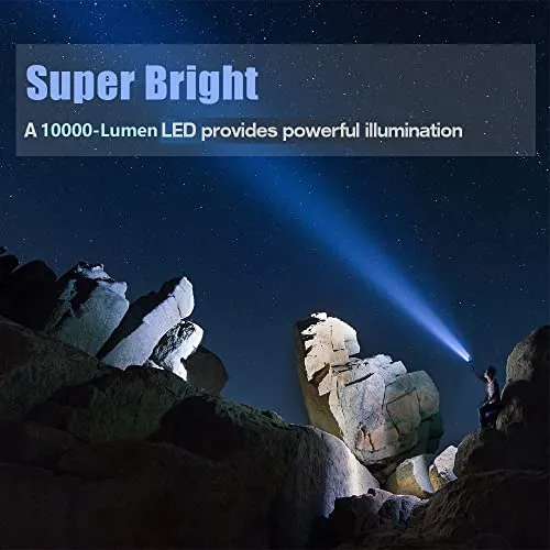 Rechargeable Spotlight,Super Bright 1000,000 Lumen LED Handheld Spotlight 10000mAh