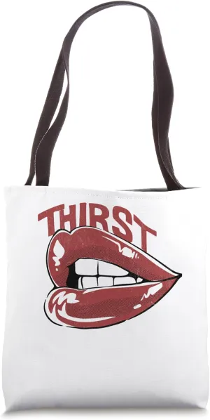 Red Lips funny Sexy thirst trap Tote Bag