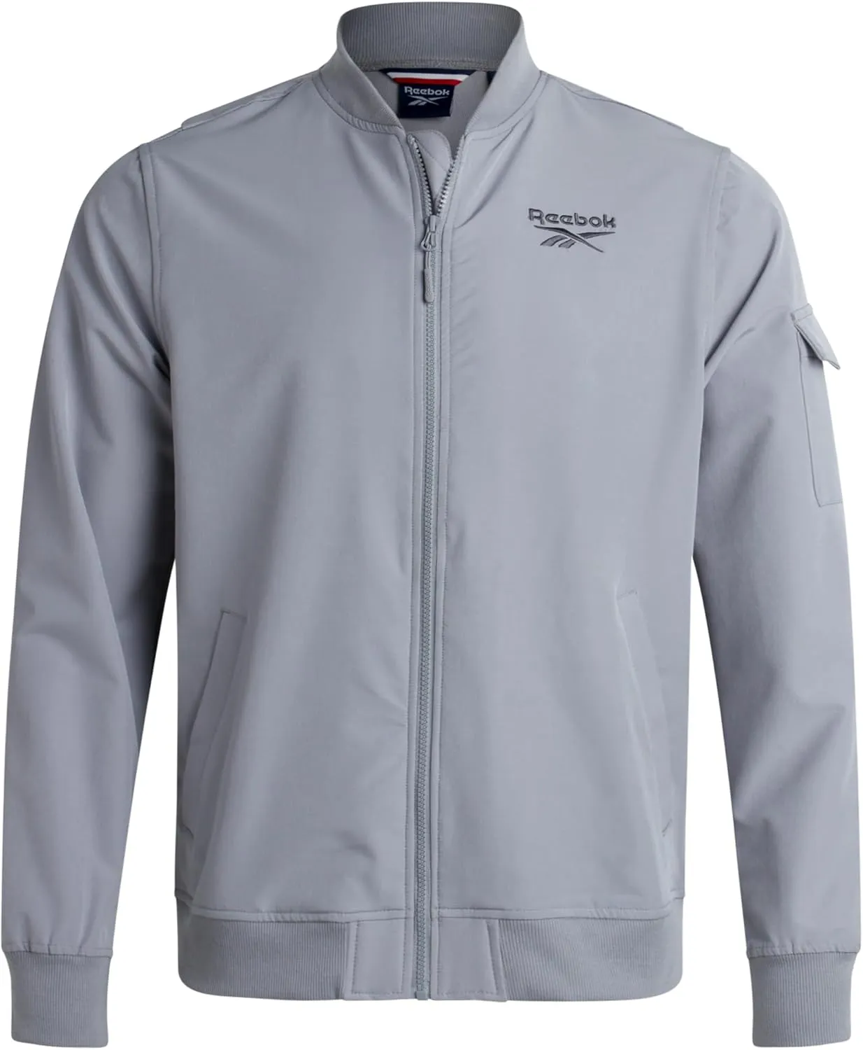 Reebok Mens Rain Jacket - Full Zip Up Lightweight Water Resistant Windbreaker Soft Shell Collar Rain Coat for Men (S-XL)