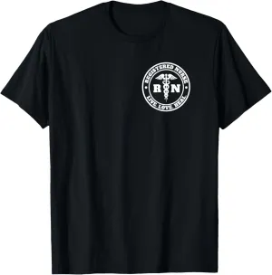 Registered Nurse Live Love Heal Pocket Logo RN T-Shirt