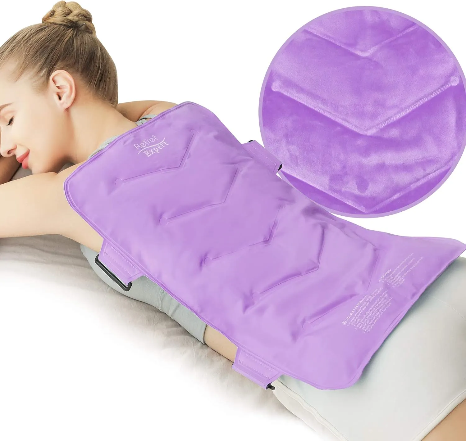 Relief Expert Extra Large Back Ice Pack (13”x21”) - Reusable Ice Wrap for Back Discomfort and Musclar Fatigue- Cold Compress Therapy Gel Cold Pack for Full Body, Hip Leg, XXL - Pink