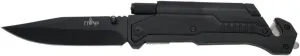 Rescue-Assisted Folding Knife 17576N, Black Aluminium Handle, 10.5 cm Black Stainless Steel Blade. with Clip and Presentation Box.