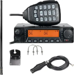 Retevis GMRS Radio Communication Solutions, RA87 Mobile Two Way Radio, Long Range Transceiver for Off-Road(1 Pack) with MR300 GMRS Mobile Radio Antenna(1 Pack)