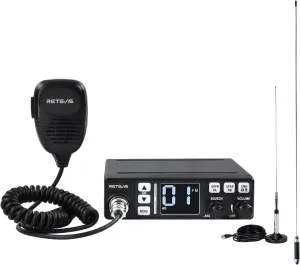 Retevis MB3 Portable CB Radio Kit with Antenna, AM/FM, PA Function, Automatic Noise Limiter, Long Range, Emergency Channel 9/19, VOX, 40-Channel Fixed-Mount for Truckers