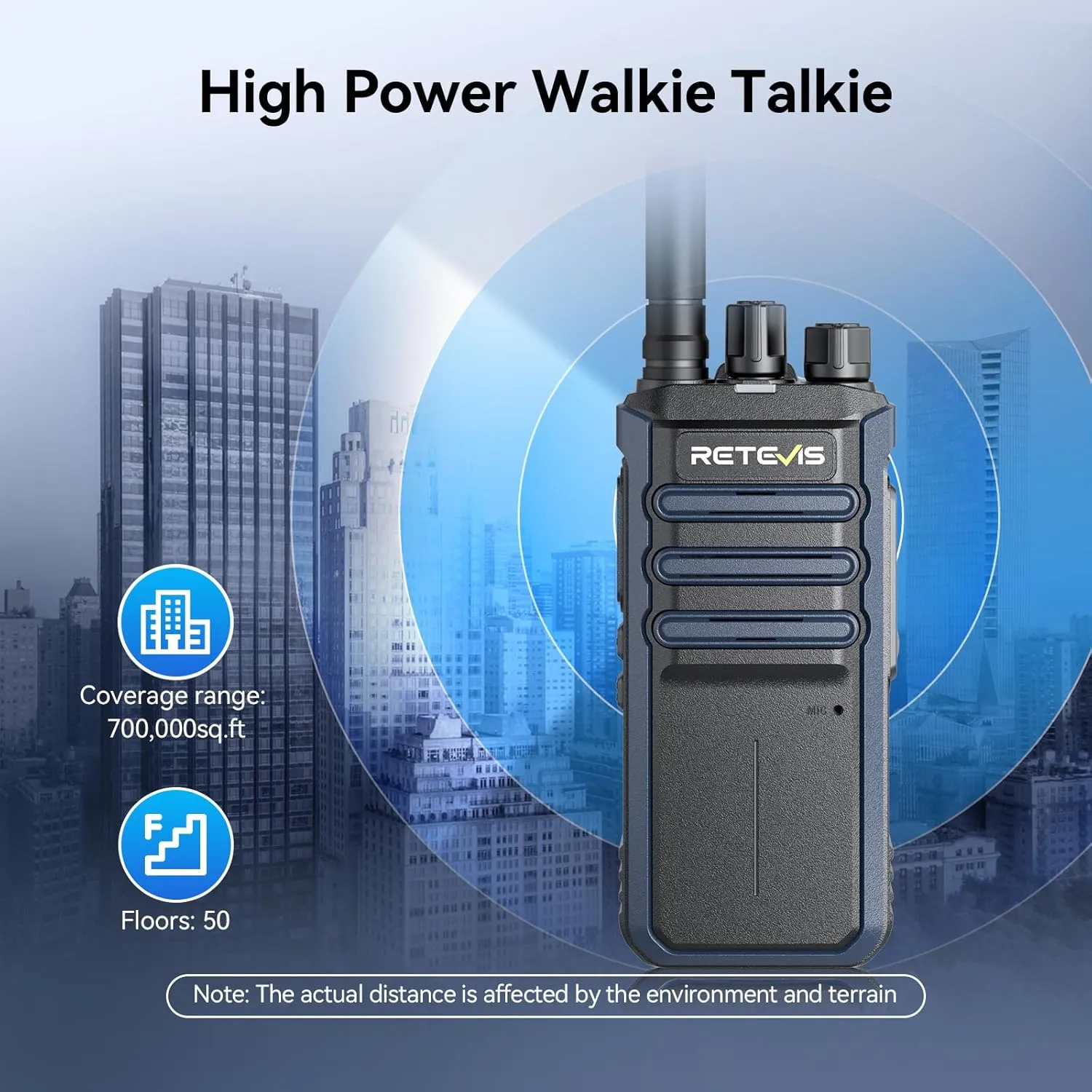 Retevis RT86A Walkie Talkies for Adults, High Power 2 Way Radio Long Range, GMRS Radio, Rugged, Group Call, for Hotel Security(2 Pack)