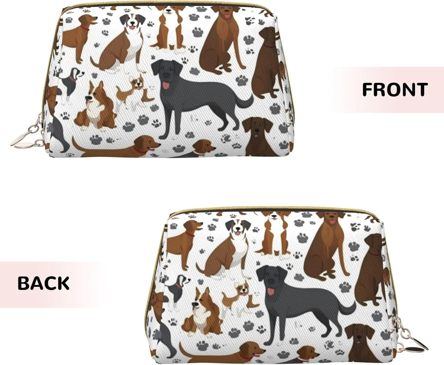 Retrievers Paw Toiletry Pouch, Travel-Friendly Makeup Organizer For Makeup Brushes, Lipsticks