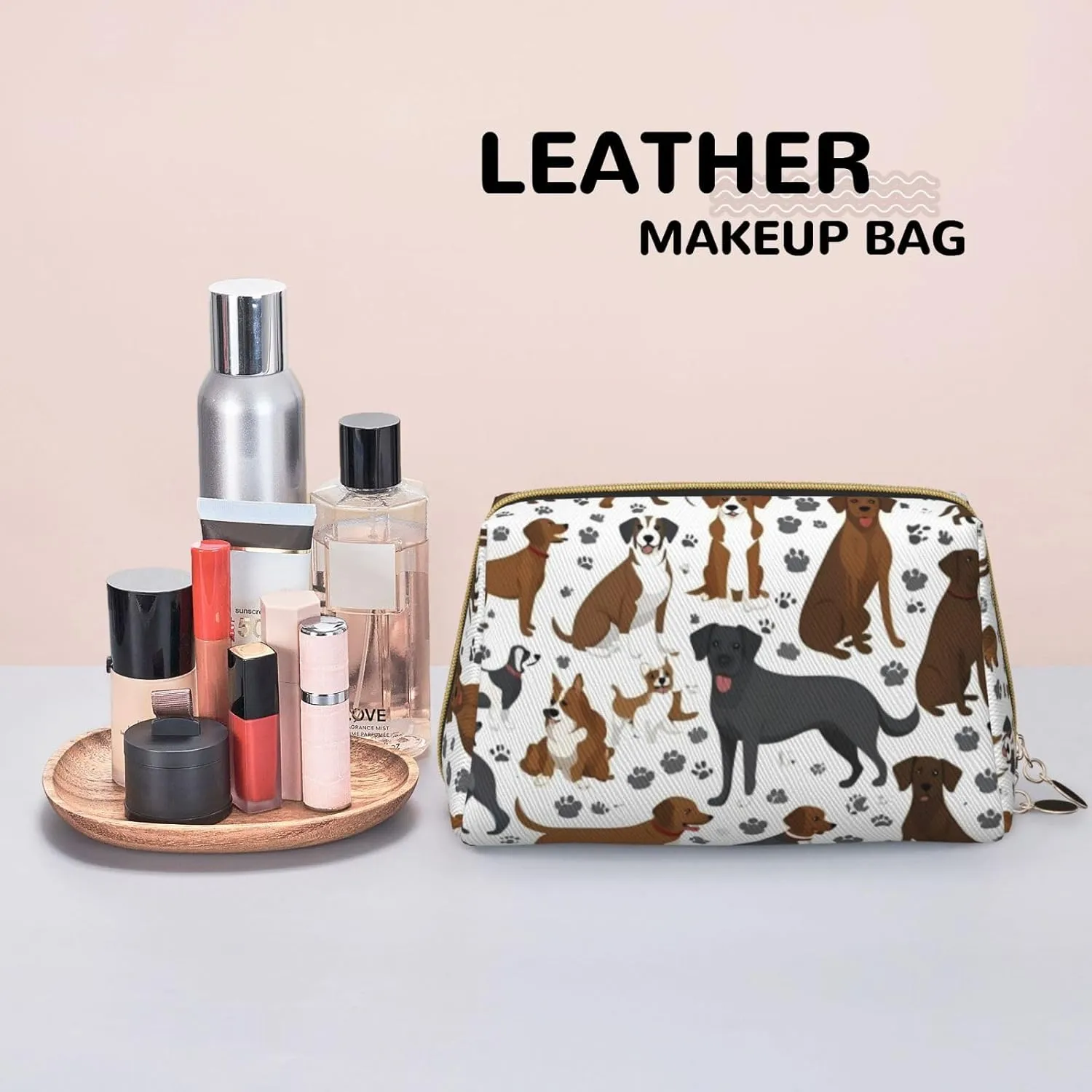 Retrievers Paw Toiletry Pouch, Travel-Friendly Makeup Organizer For Makeup Brushes, Lipsticks