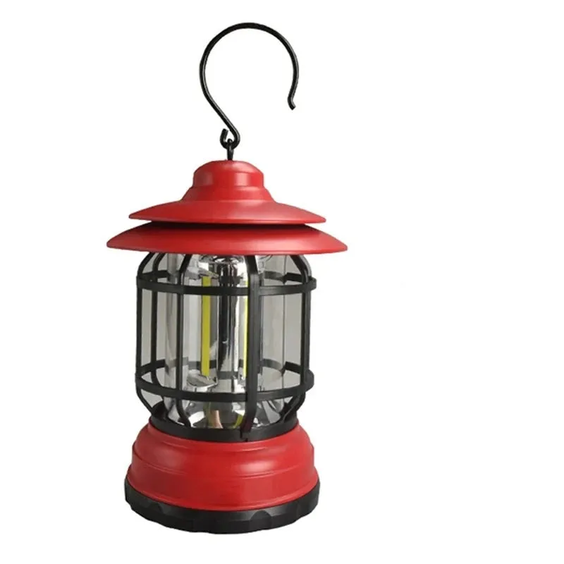 Retro Mini LED Camping Lantern - Warm White USB Rechargeable Travel Tent Lamp