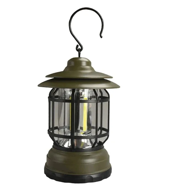 Retro Mini LED Camping Lantern - Warm White USB Rechargeable Travel Tent Lamp
