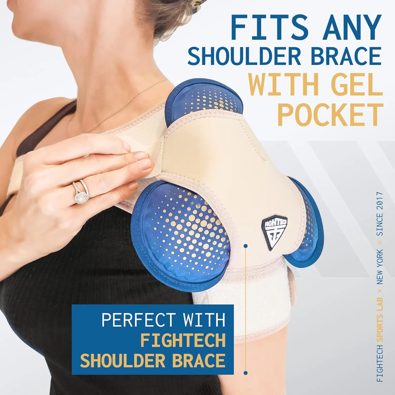 Reusable Gel Ice Pack - Cold/Hot Pack Therapy for Rotator Cuff Injuries Bursitis and Swelling (Hinge Joint, 2-Pack)
