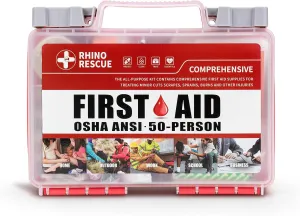 RHINO RESCUE 266 Pieces All-Purpose First Aid Kit, Home & Office Emergency Medical Supplies, Ideal for School, Car, Outdoor, Travel & Camping FSA HSA Eligible
