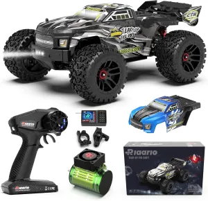 RIAARIO 1:14 Brushless RC Cars for Adults - Max 45MPH RC Trucks -All Terrain Monster Truck - Off-Road Truggy - High Speed 4WD Remote Control Car with 2S Lipo Batteries for Adult