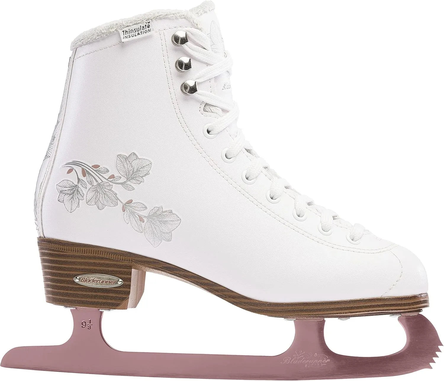 Rollerblade Bladerunner Ice Diva Women's Adult Figure Skates, White and Rose Gold, Ice Skates