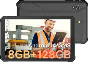 Rugged Tablet T1, 8.68 inch Android 14 Tablets, 8000mAh 8GB 128GB (512GB TF) Industrial PC, 48MP 32MP Octa-Core IP68 Waterproof Computer for Outdoor UTV Moto Drone Field Work