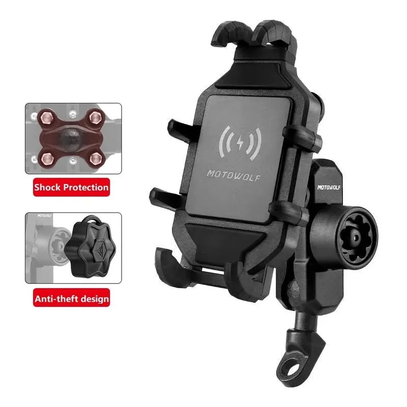 RUGGEDXGEAR | WIRELESS CHARGING MOTORCYCLE PHONE HOLDER