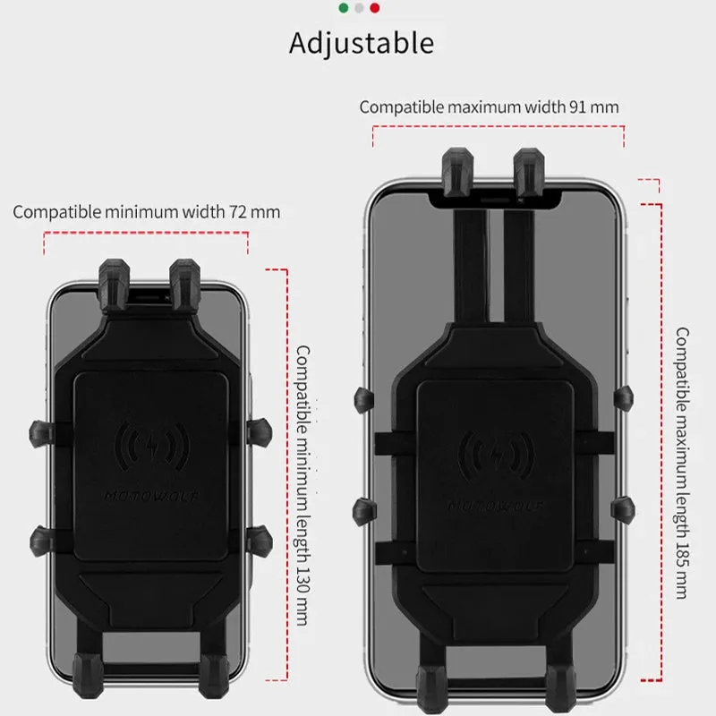 RUGGEDXGEAR | WIRELESS CHARGING MOTORCYCLE PHONE HOLDER