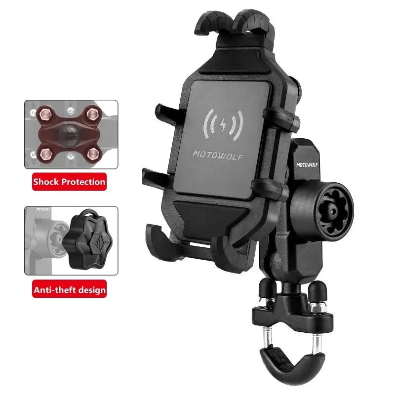 RUGGEDXGEAR | WIRELESS CHARGING MOTORCYCLE PHONE HOLDER