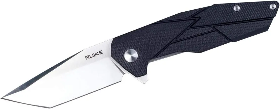 Ruike P138B Tactical Pocket Folding Knife 14C28N Stainless Steel Liner Lock Safety G10 Tactical Knife with Pocket Clip Lanyard EDC Outdoor Tool Thrust Rolling Bear