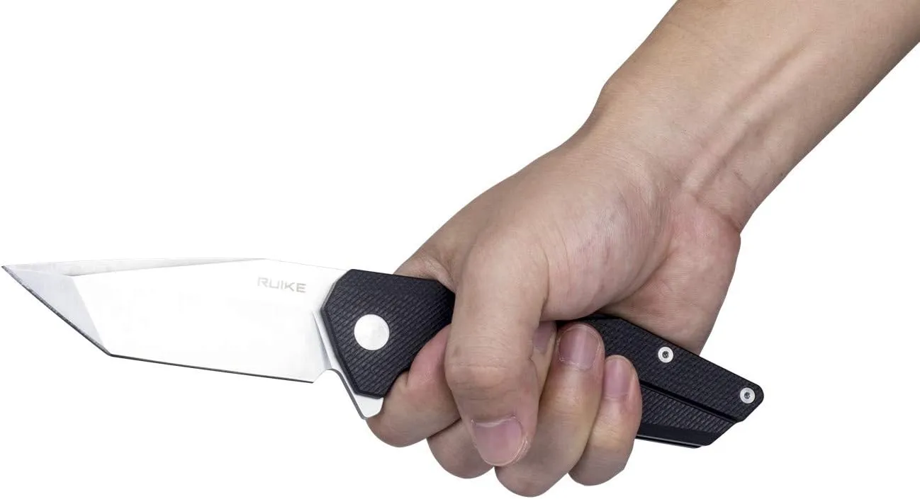 Ruike P138B Tactical Pocket Folding Knife 14C28N Stainless Steel Liner Lock Safety G10 Tactical Knife with Pocket Clip Lanyard EDC Outdoor Tool Thrust Rolling Bear