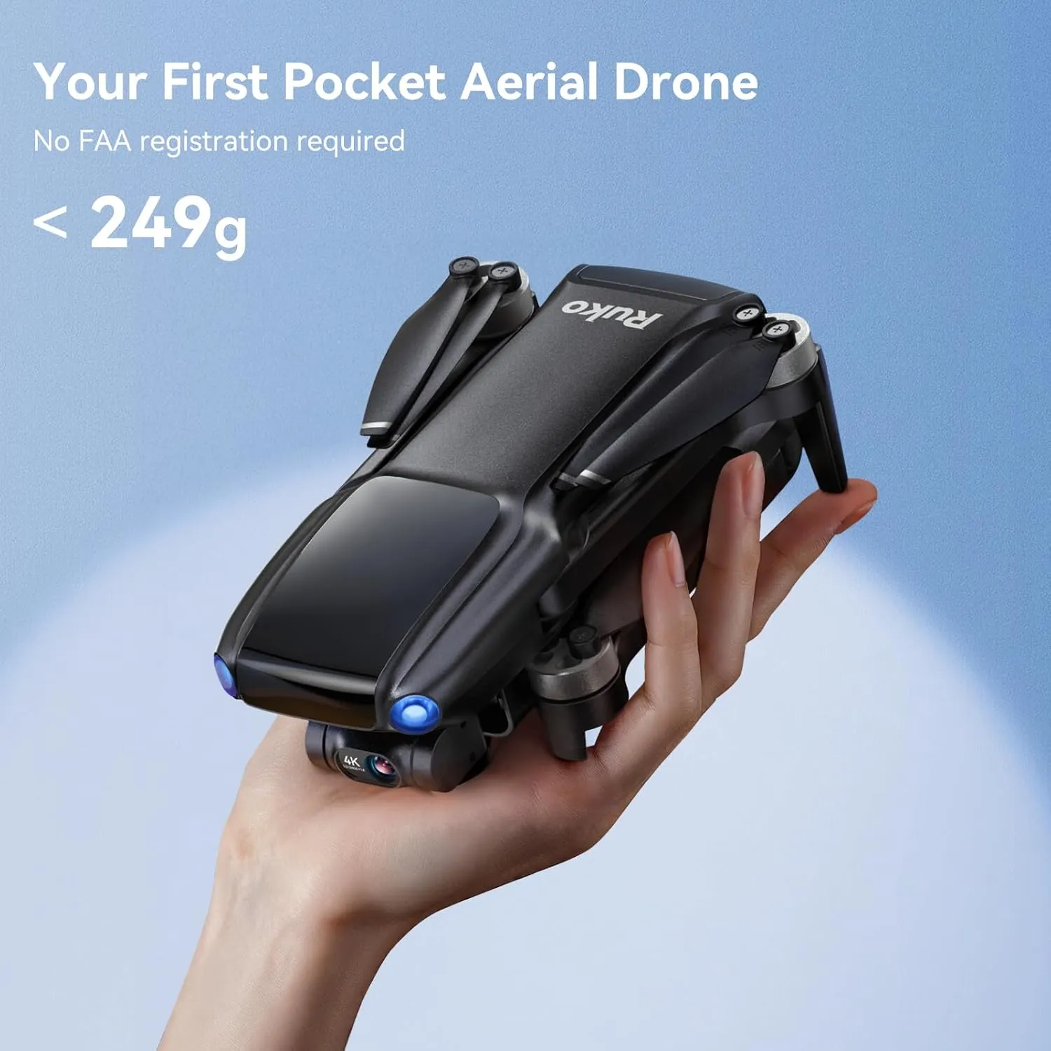 Ruko U11MINI 4K, Drones with Camera for Adults 4K Video 8K Photo, Under 249g, 3-Axis Gimbal EIS, 96 Mins Flight, 20000ft FPV Transmission, AI Takeoff/Landing, Auto Return, GPS with Beeper, Beginner
