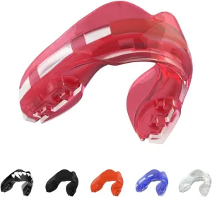 SafeJawz Mouthguard for Braces, One Size Re-Mouldable Mouth Guard with Case for Boxing, Basketball, Football, MMA, Lacrosse, Hockey and All Contact Sports (Ice Pink)