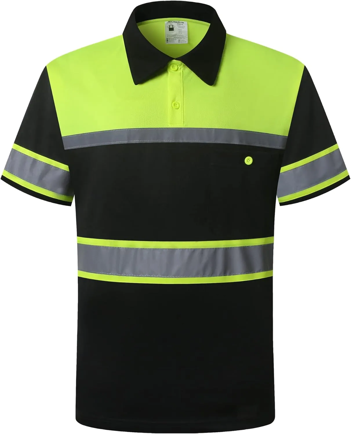 Safety Shirts for Men,High Reflective Men Polo Shirts with Pocket,Short Sleeve Workwear Breathable