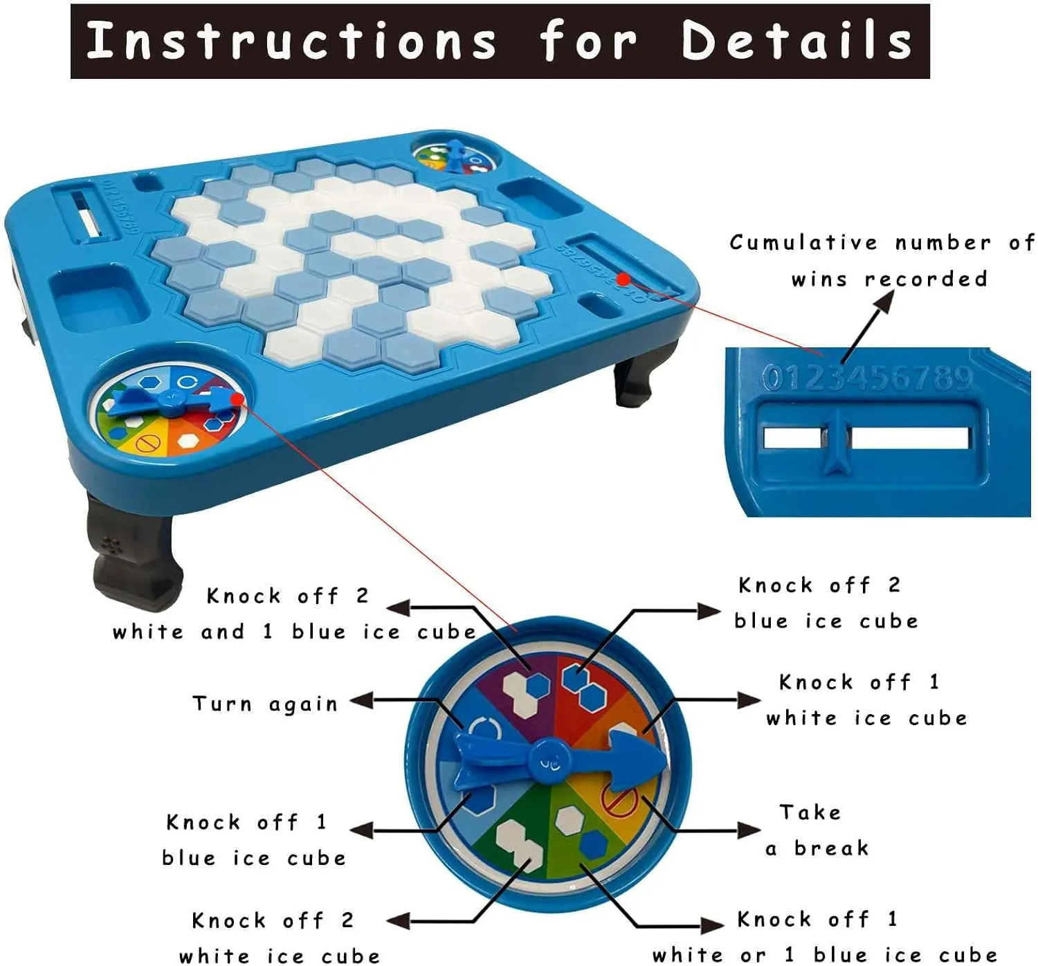 Save Penguin Break Ice Frozen Game for Kids, Meroqeel Protect The Iceberg Penguins Trap on Ice Icebreaker Board Games Toy for Adults Family Childrens Kid Ages 4-8 with Replacement Cubes and Hammer