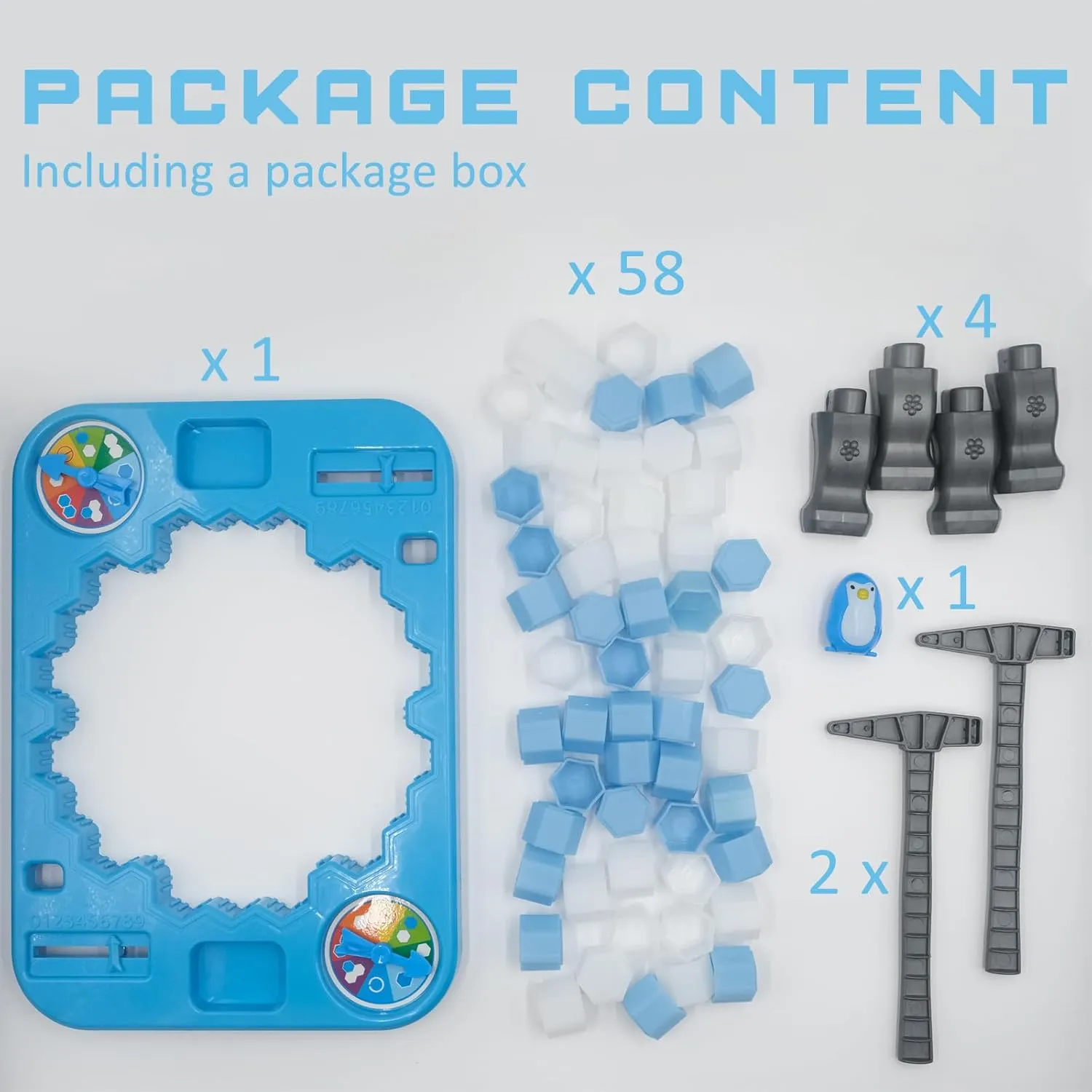 Save Penguin Break Ice Frozen Game for Kids, Meroqeel Protect The Iceberg Penguins Trap on Ice Icebreaker Board Games Toy for Adults Family Childrens Kid Ages 4-8 with Replacement Cubes and Hammer