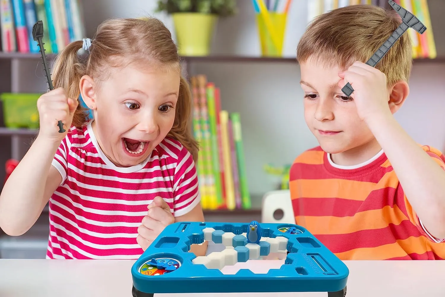 Save Penguin Break Ice Frozen Game for Kids, Meroqeel Protect The Iceberg Penguins Trap on Ice Icebreaker Board Games Toy for Adults Family Childrens Kid Ages 4-8 with Replacement Cubes and Hammer
