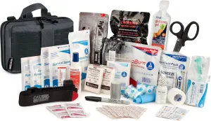 Scherber Vehicle IFAK Emergency Trauma Kit | 95  Medical Supplies & Equipment, NAR Tourniquet & CPR Mask | Fully Stocked Rip Away Molle Pouch for Car, Home & Professional First Aid | Ultimate, Black