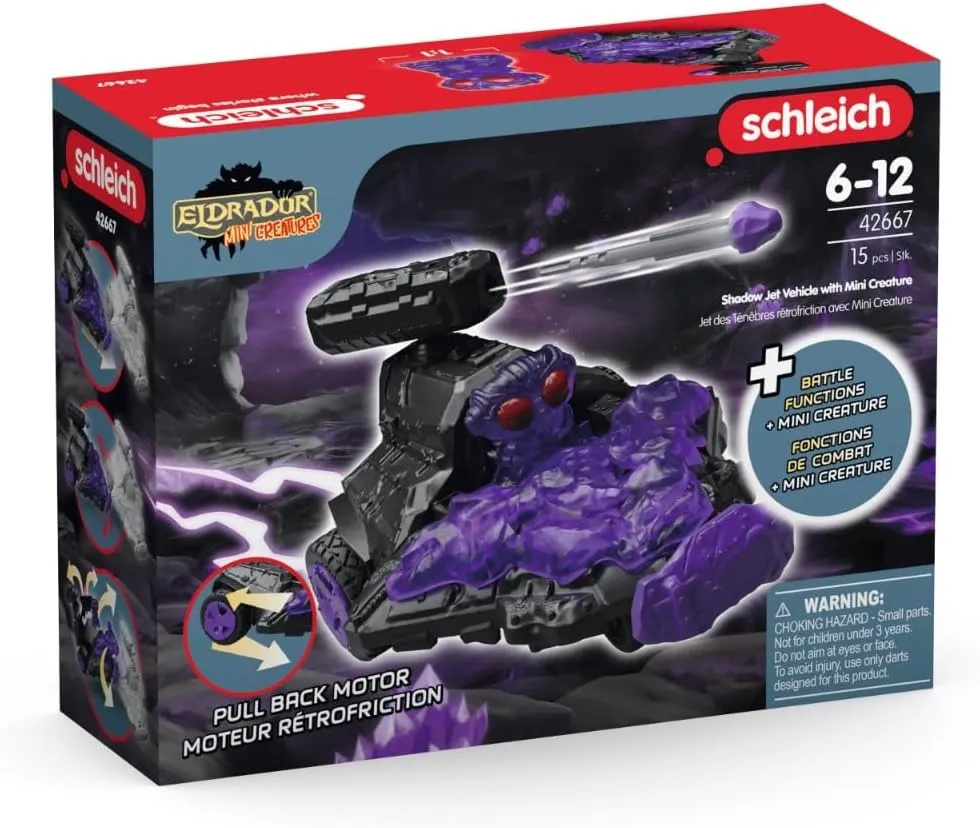 schleich Eldrador Creatures - 15PC Shadow Jet Vehicle with Mini Creature Playset - Kids Ages 7  | 42667