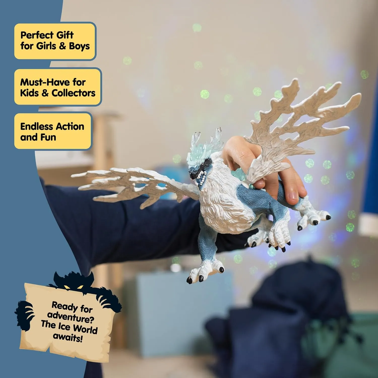 Schleich Eldrador Creatures - 8" Ice Dragon Toy - Movable Wing Action Figure for Boys and Girls - Mythical Creature Figures - Fantasy Beast Figurine - Blue Monster Dragon Toys - Kids Ages 7  | 70790