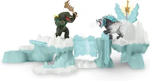 Schleich Eldrador Creatures, Mythical Creatures Toys for Kids, Attack on Ice Fortress Set with Ice Monster and Jungle Monster Action Figures, Ages 7 