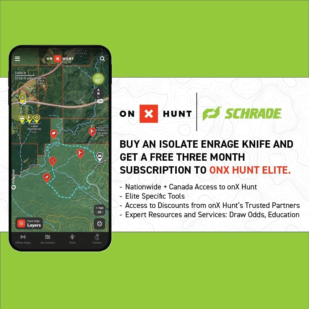 Schrade Enrage Isolate Replaceable Blade Knife with Additional Replacement Blades, Non-Slip Handle, and Carry Sheath for Hunting, Outdoors