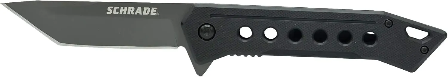 Schrade UG TI 7.75in High Carbon S.S. Ultra-Glide Folding Knife with 3.25in Tanto Point Blade and G10 Handle for Outdoor Survival, Camping and EDC