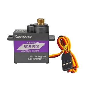 SERVOMY-SDS1901, SG90/MG90S Mini Size, High Torque Micro Servo, 9kgf.cm 0.07s 5.0-8.4V, Coreless Motor Metal Case & 21T Arm, for Robots, Aircraft, Cars, Education (Grey 21T, 180°)