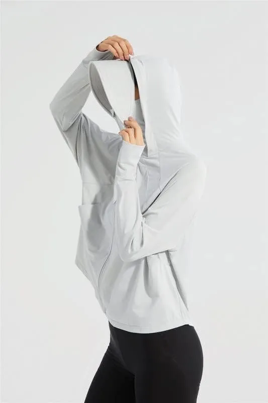 Shanghai Story Fishing Hunting Clothing For Women UPF 50  UV Sun Protection Long Sleeve Jacket Hoodie with Face Mask