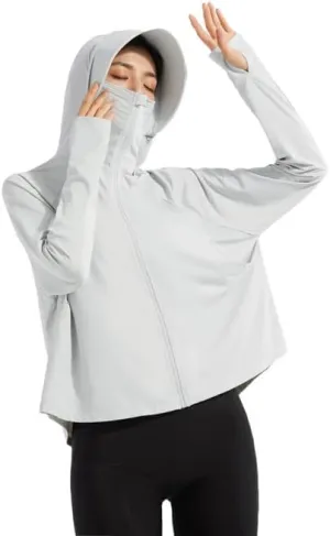 Shanghai Story Fishing Hunting Clothing For Women UPF 50  UV Sun Protection Long Sleeve Jacket Hoodie with Face Mask